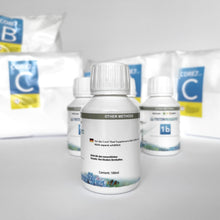 Cargar imagen en el visor de la galería, Core7 Flex Reef Supplements Set 4x4L - Salts and 1b Infusion 100ml bottle - Closeup - Side A view
